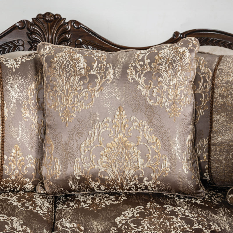 Andalusia Light Brown / Dark Cherry Loveseat