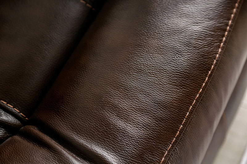 Antenor Brown Top Grain Leather Match Power Reclining Sofa & Loveseat