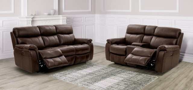 Antenor Brown Top Grain Leather Match Power Reclining Sofa