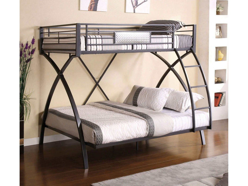 Apollo Gun Metal & Chrome Twin/Full Bunk Bed