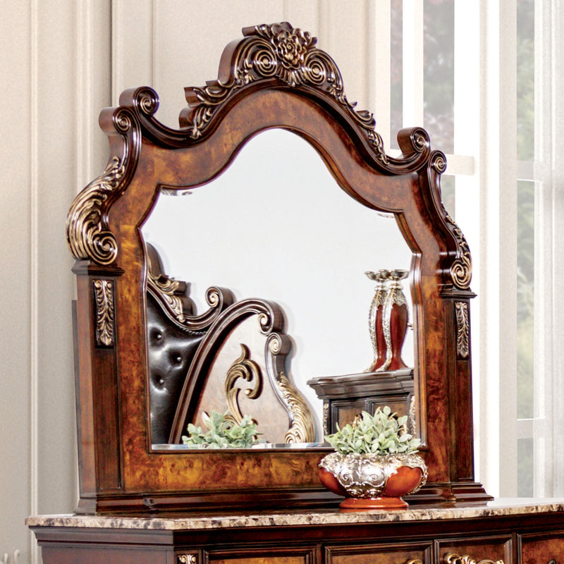 Aquilina Cherry/Oak 5 Pc. Queen Bedroom Set w/ Chest