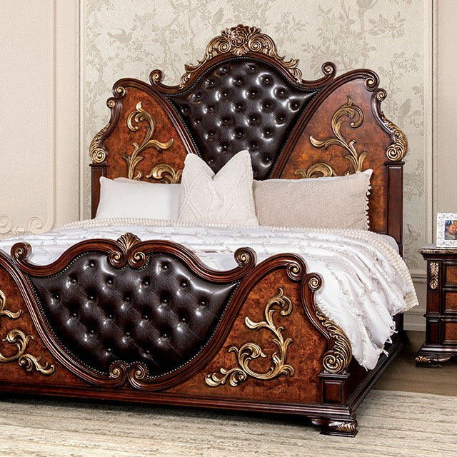 Aquilina Cherry/Oak 5 Pc. Queen Bedroom Set w/ Chest