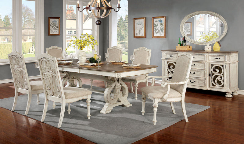 Arcadia Antique White 9 Pc. Dining Room Set