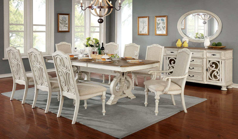 Arcadia Antique White Dining Table