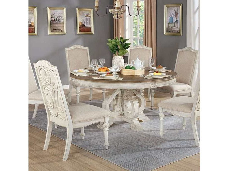 Arcadia Antique White/Ivory Round Table