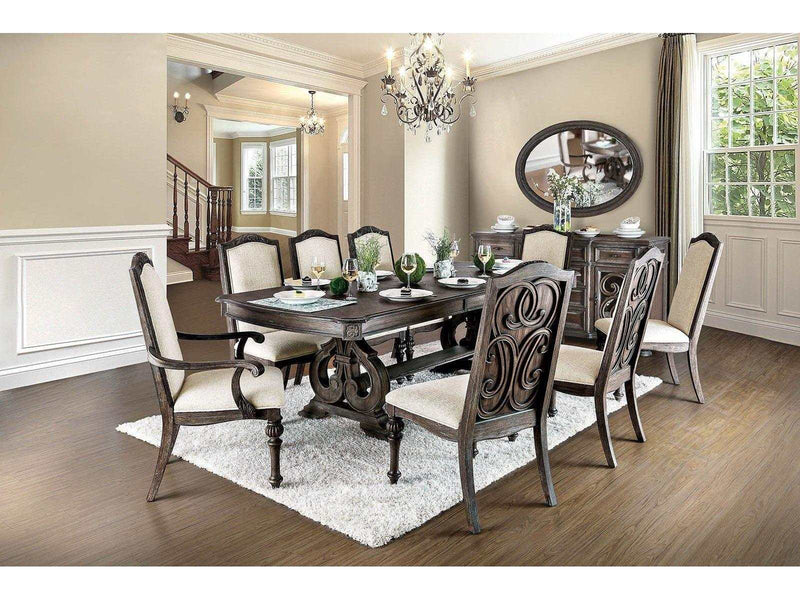 Arcadia Rustic Brown Dining Room Set / 9pc