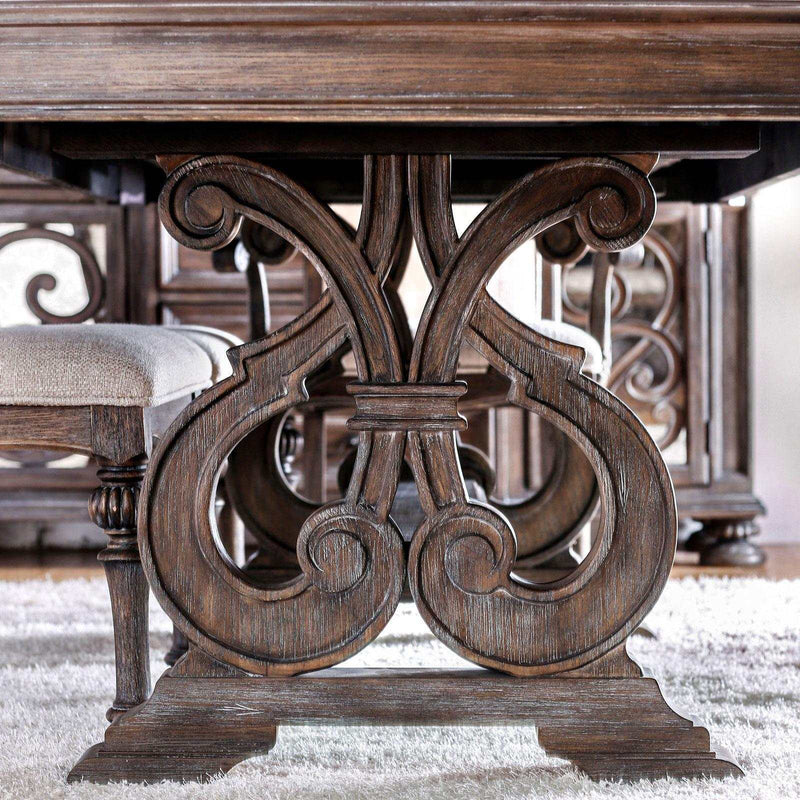 Arcadia Rustic Brown Dining Room Set / 9pc