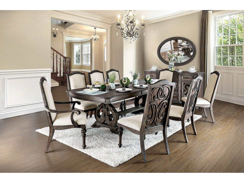 Arcadia Rustic Brown Dining Table w/ 18" Leaf