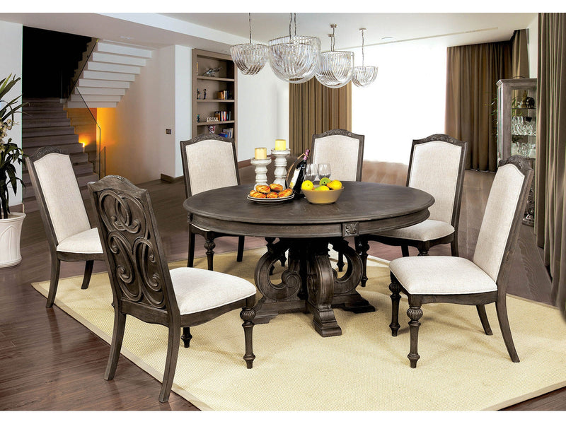 Arcadia Rustic Natural Tone/Ivory 5 Pc. Round Dining Room Set