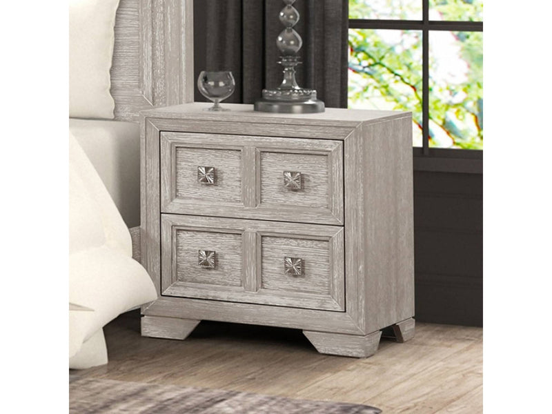 Argenthart Light Gray Queen 5 Piece Bedroom Set w/2 Nightstands