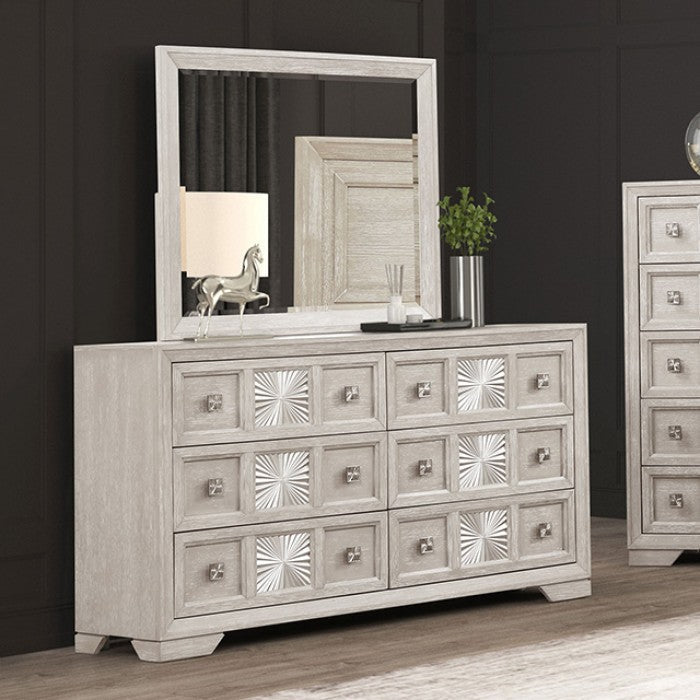 Argenthart Light Gray Queen 5 Piece Bedroom Set w/Chest