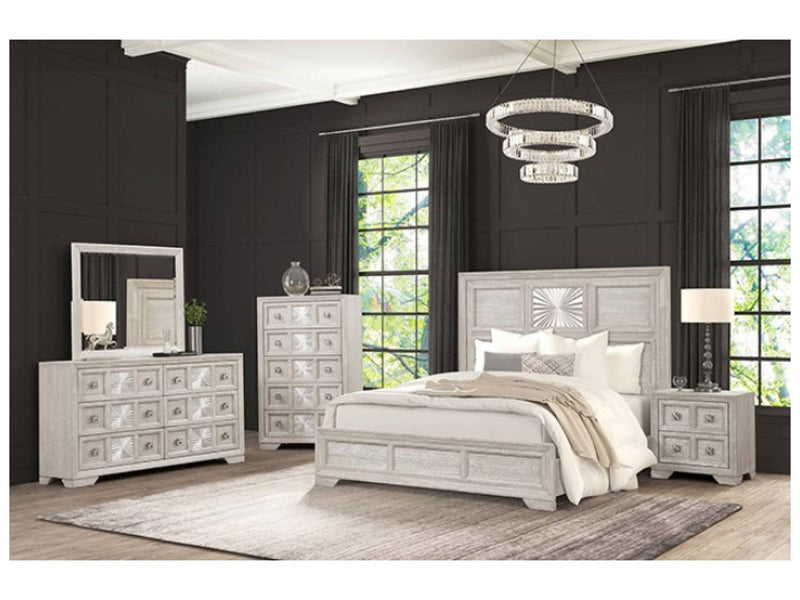 Argenthart Light Gray Queen 5 Piece Bedroom Set w/Chest
