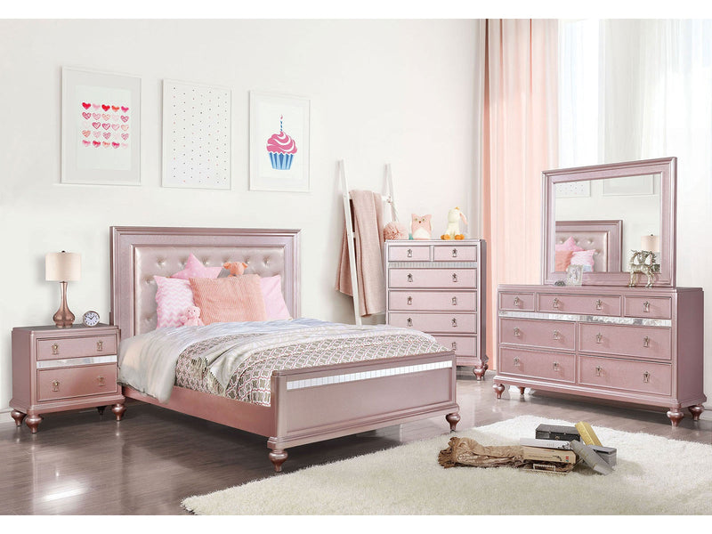 Ariston Rose Gold 4 Pc. Twin Bedroom Set