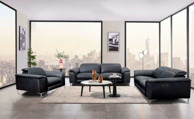 Ascona Black Leatherette Power Recliner