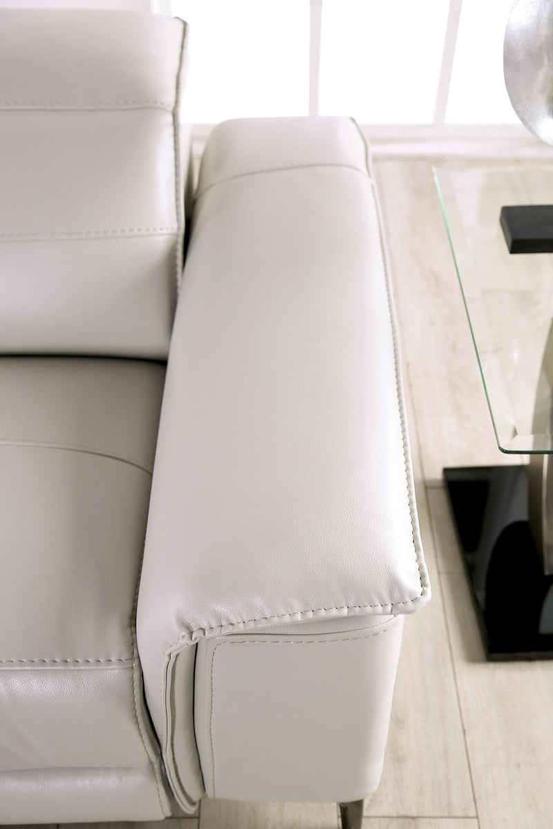 Ascona Light Taupe Leatherette Power Loveseat