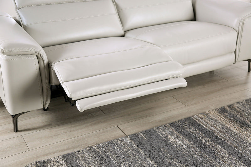 Ascona Light Taupe Leatherette Power Reclining Sofa & Loveseat