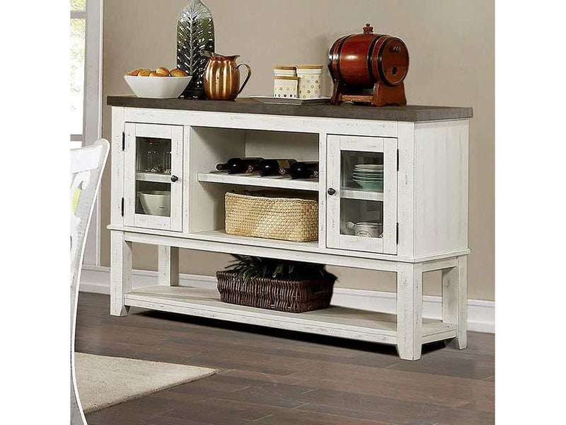 Auletta Distressed White/Gray Server