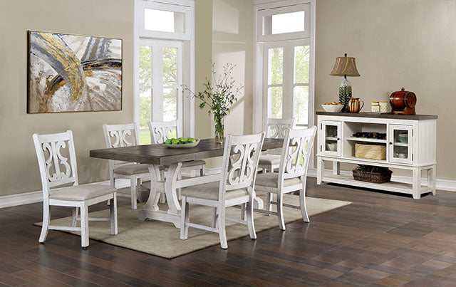 Auletta Distressed White/Gray Server