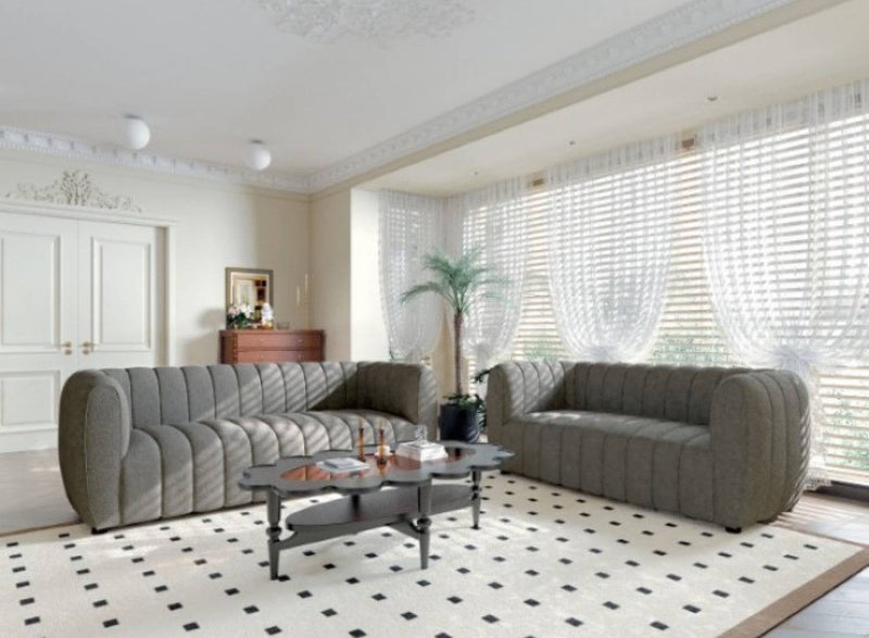 Aversa Charcoal Gray Loveseat