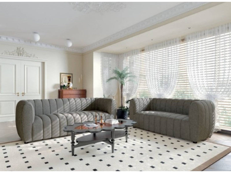 Aversa Charcoal Gray Sofa & Loveseat