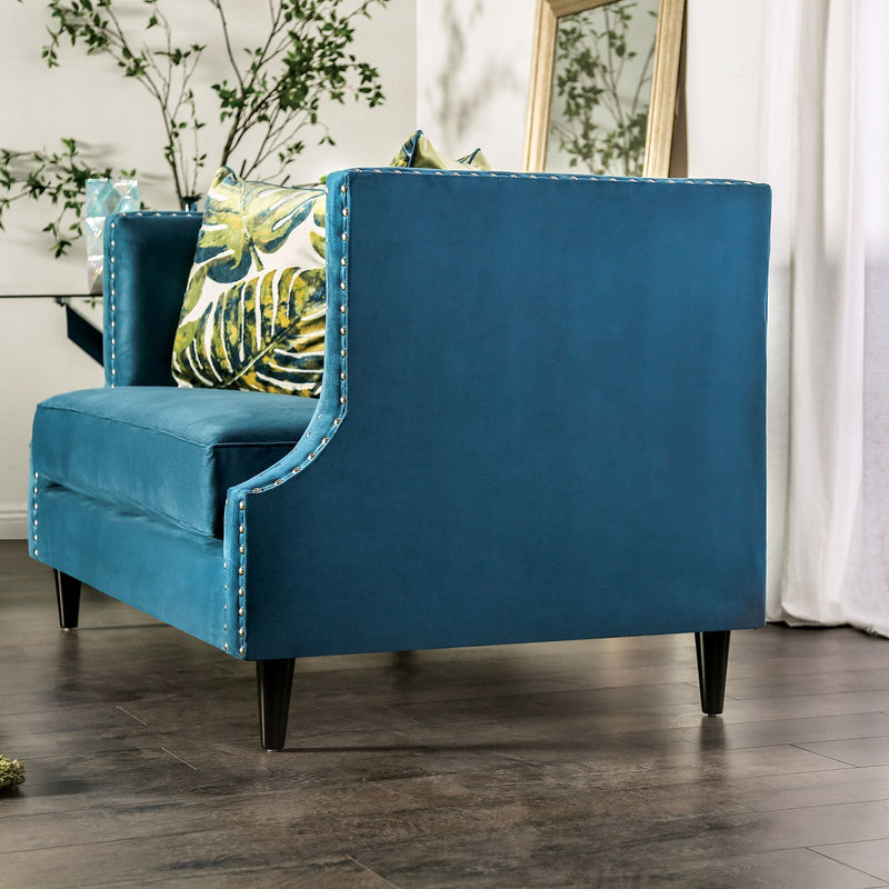 Azuletti Dark Teal/Apple Green Sofa & Loveseat