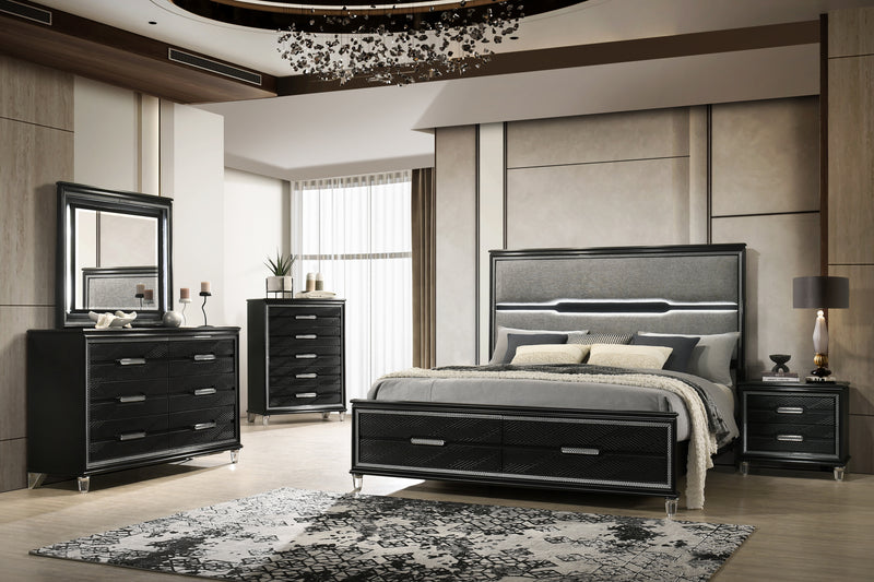 Abyss Sleek Black Bedroom Set