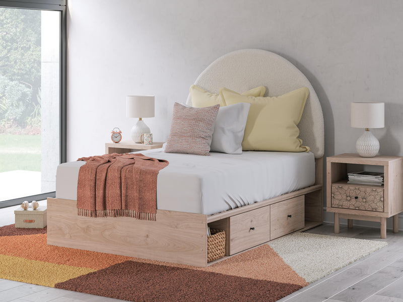 Shapella Upholstered Panel Bed with Storage