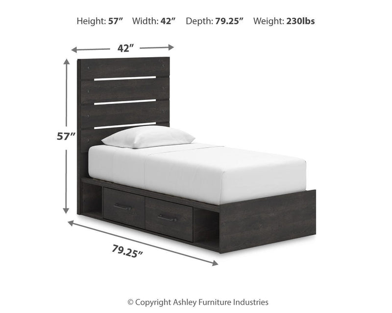 Delmorta Panel Bed with Storage
