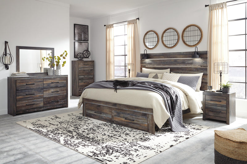Drystan Panel Bed with 2 Storage Drawers