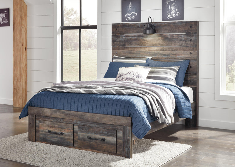 Drystan Panel Bed with 2 Storage Drawers