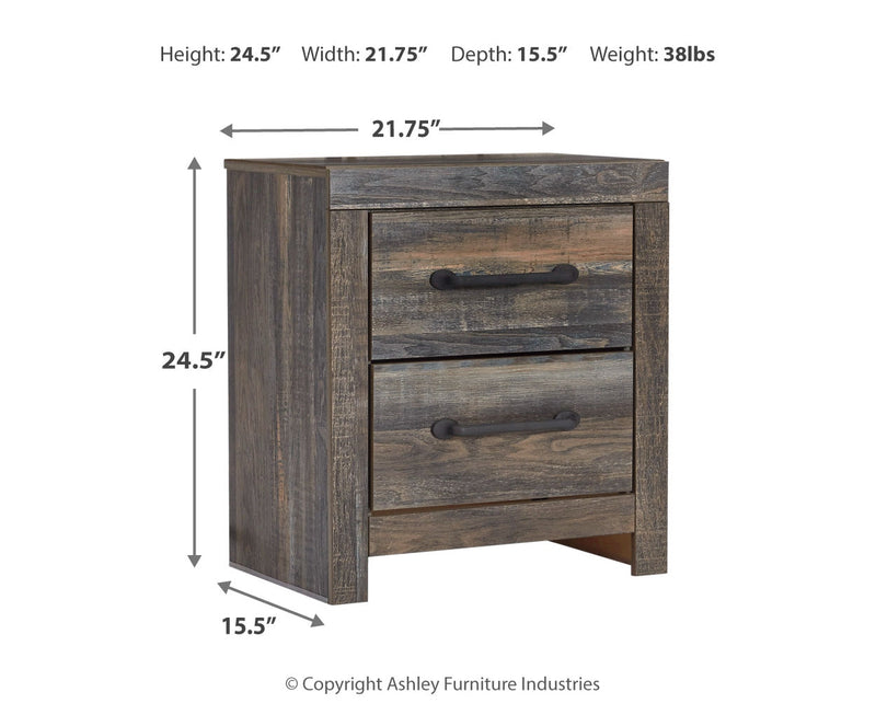 Drystan Two Drawer Night Stand