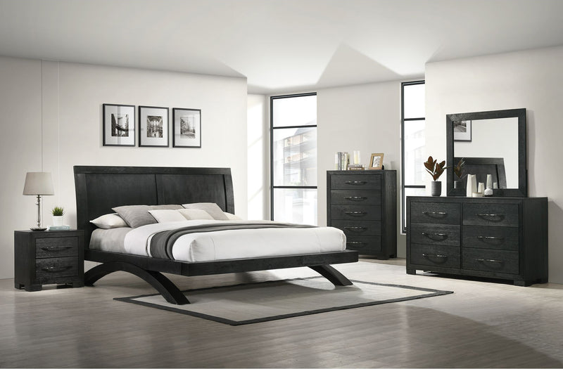 Darkwood Black Wood Grain Bedroom Set