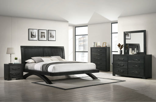 Darkwood Black Wood Grain Bedroom Set