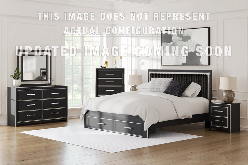 Zuraleus Upholstered Panel Platform Storage Bed Bedroom Set