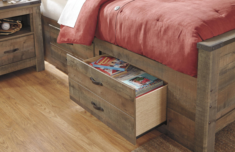 Trinell Bookcase Bed with 2 Storage Drawers