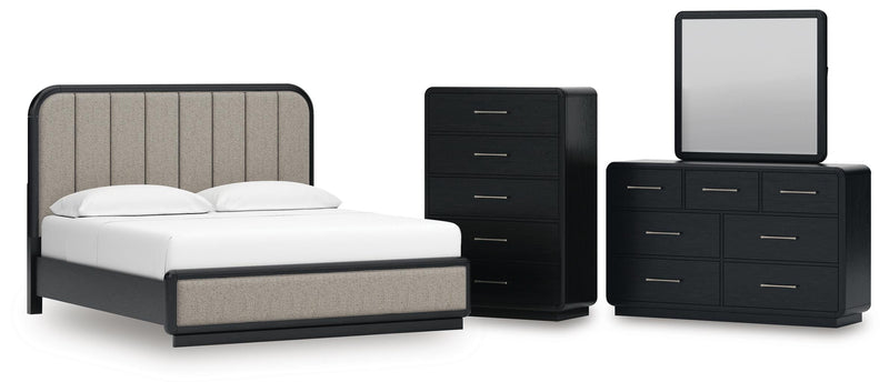 Rowanbeck Upholstered Panel Bed Bedroom Set