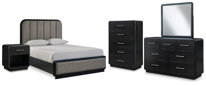 Rowanbeck Upholstered Panel Bed Bedroom Set