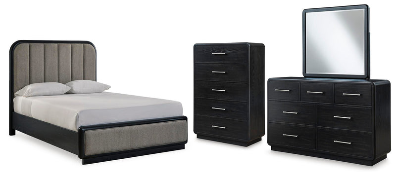 Rowanbeck Upholstered Panel Bed Bedroom Set