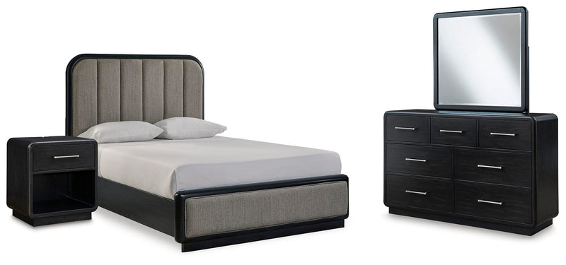 Rowanbeck Upholstered Panel Bed Bedroom Set