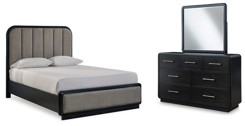 Rowanbeck Upholstered Panel Bed Bedroom Set