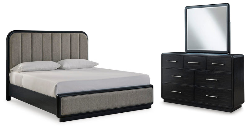 Rowanbeck Upholstered Panel Bed Bedroom Set
