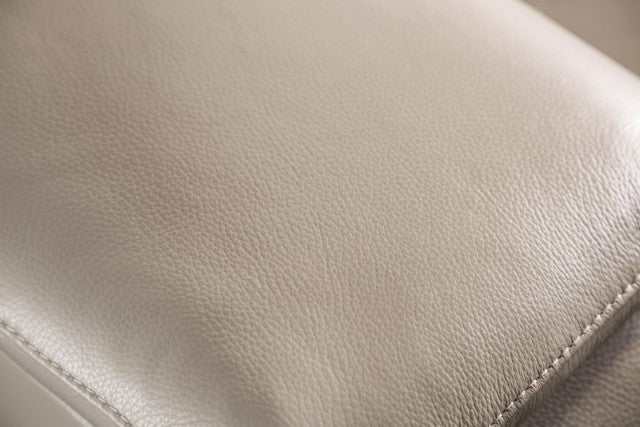 Balderico Taupe Real Italian Leather Power Loveseat