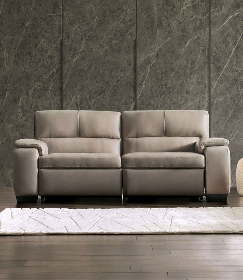 Balderico Taupe Real Italian Leather Power Reclining Sofa & Loveseat