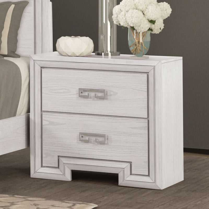 Basilone White Queen 5 Piece Bedroom Set w/2 Nightstands