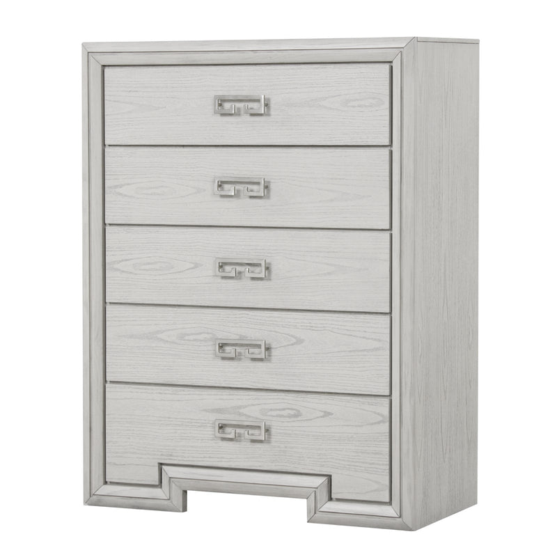 Basilone White Queen 5 Piece Bedroom Set w/Chest
