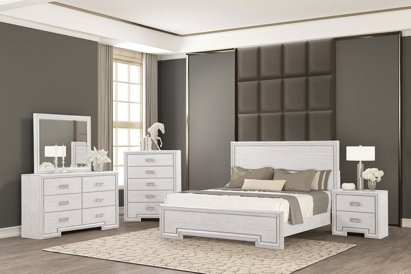 Basilone White Queen Bed