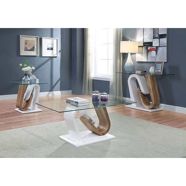 Batam White/Natural Tone End Table