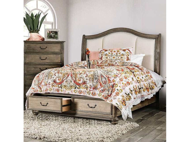 Belgrade i Rustic Natural Tone/Ivory Queen Bed