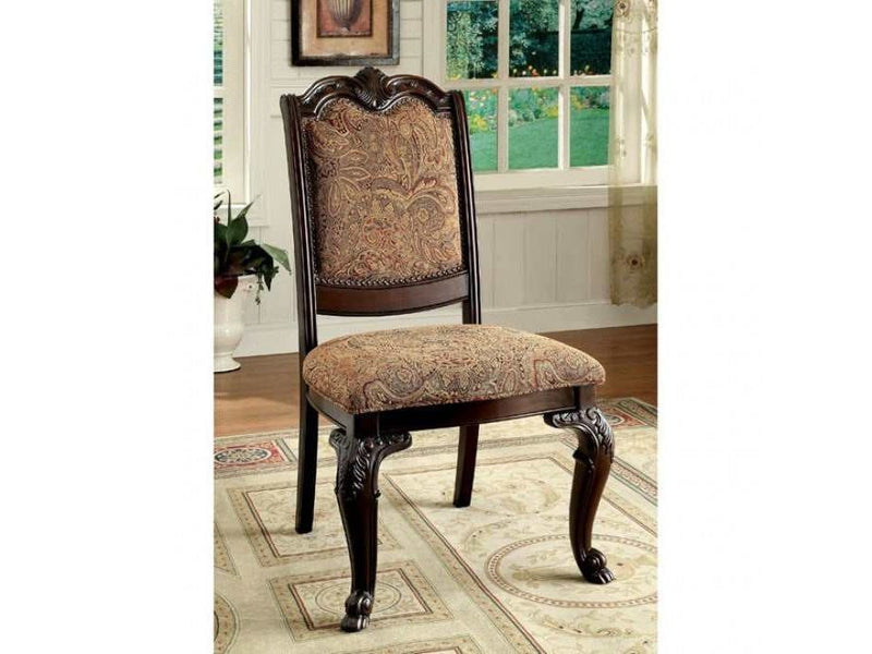 Bellagio Brown Cherry/Brown Fabric Side Chair (Set of 2)