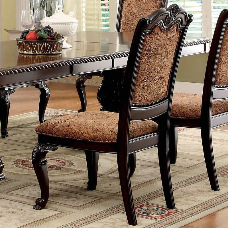Bellagio Brown Cherry/Brown Fabric Side Chair (Set of 2)
